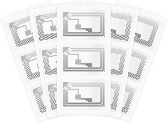 HENNCER NFC-Tags Aufkleber mit NTAG213 Chip, transparente Klebeetiketten, wiederbeschreibbar, B/H: 40 x 25 mm - Bild 1