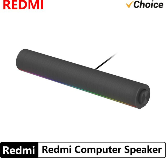 Xiaomi Redmi Computer-Lautsprecher mit Stereo-RGB-Umgebungslicht, Bluetooth 5.0, integriertem Mikrofon und Drehknopfsteuerung, Schwarz - Bild 1