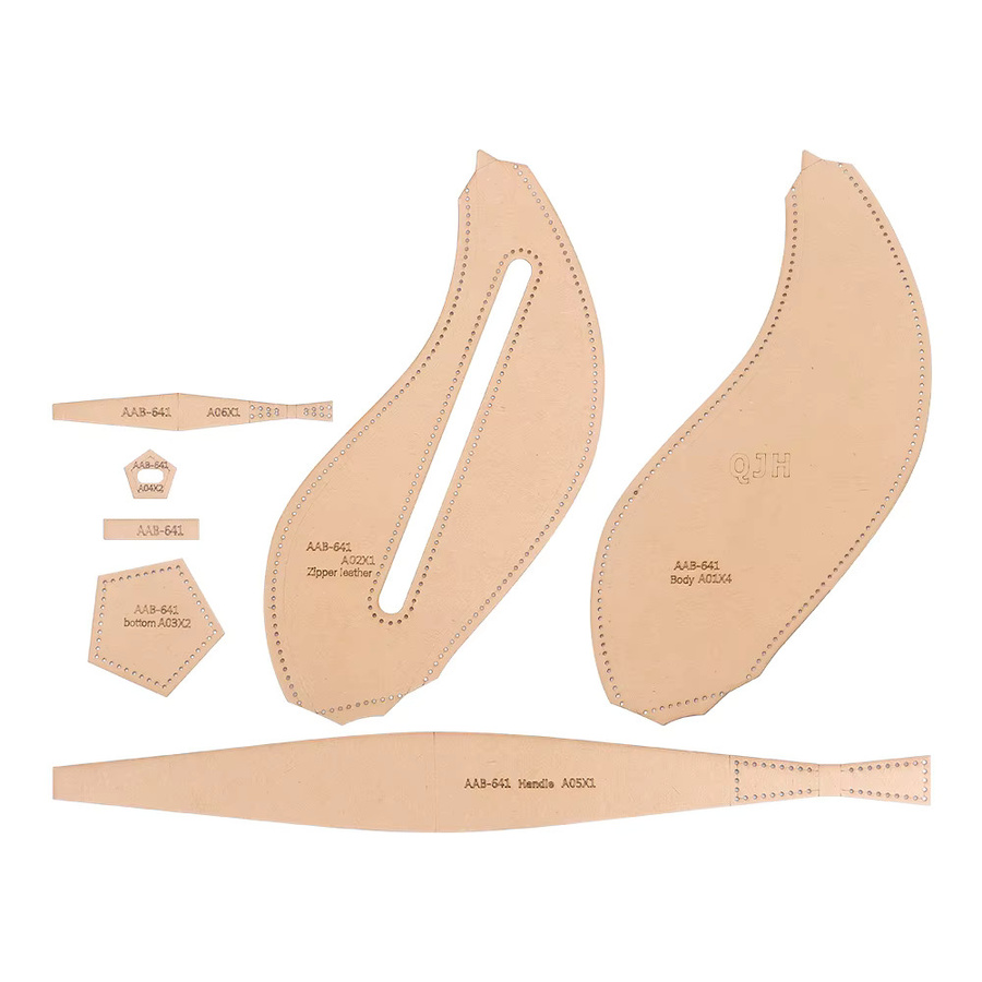 QJH DIY Zeichenvorlagen aus Kraftpapier in Braun und Beige für handgefertigte Leder-Laternentaschen und Blütenblatt-Blumentaschen, 1 Set - Bild 2