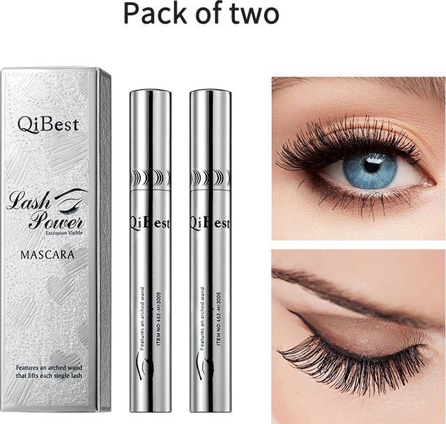 QIBEST Wimperntusche Seidenfaser, Schwarz, 2er-Pack - Bild 1