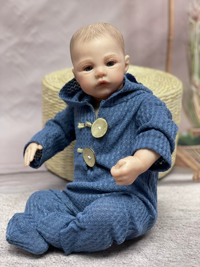 AnjoDoll Bebé Reborn-Puppe, handgefertigt, bemalt, 45,7 cm - Bild 3