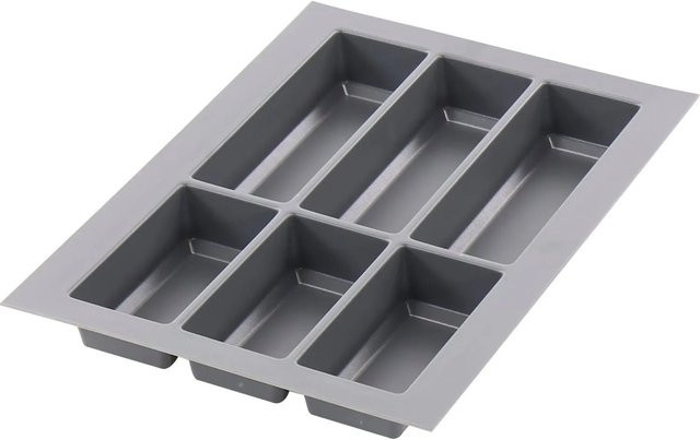 Agoform Besteckeinsatz Classico aus Kunststoff, Schiefergrau, B/T/H: 49,0 x 34,0 x 5,05 cm, kürzbar - Bild 1
