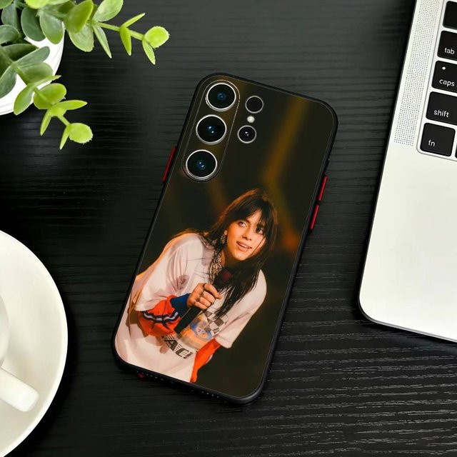 Billie Eilish Handyhülle S-Sänger für Samsung Galaxy S20 bis S26 Ultra Plus FE Note 5G in Schwarz - Bild 1