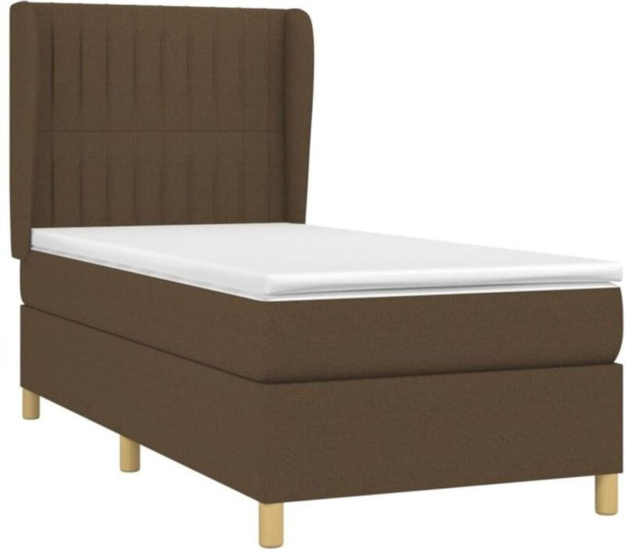 vidaxl Boxspringbett mit Matratze in Braun aus Stoff und Massivholz B/T/H: 80 x 200 x 118 cm - Bild 1