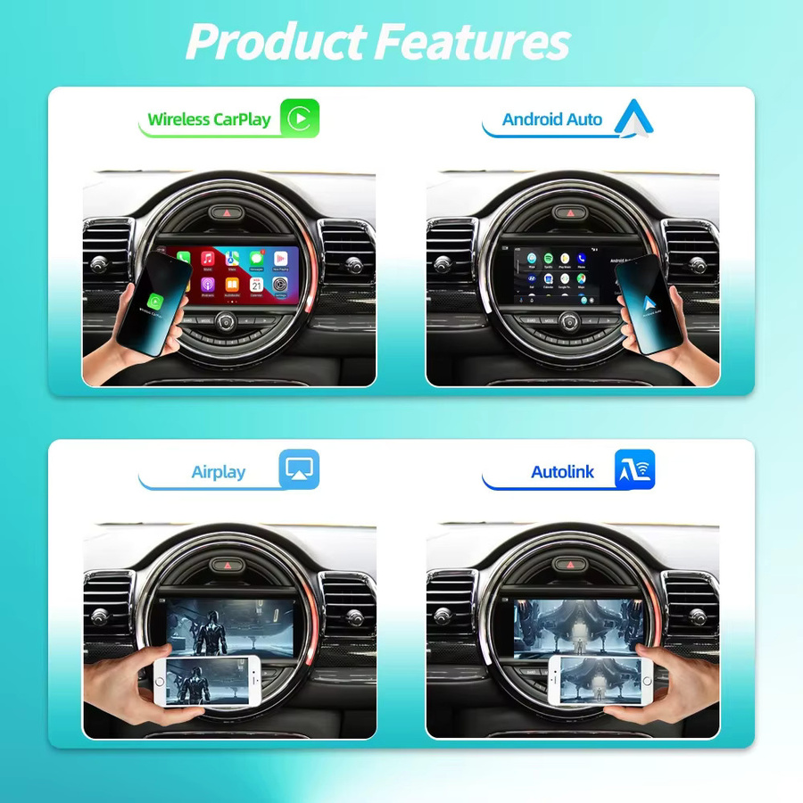 BONROAD CarPlay und Android Auto Adapter für BMW Mini R55 R56 R57 R58 R59 R60 R61 F54 F55 F56 F57 NBT in Schwarz - Bild 3