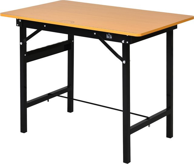 HOMCOM Werkbank Klapptisch aus Stahl und MDF, Gelb-Schwarz, B: 100 cm, T: 60 cm, H: 75,5 cm - Bild 1