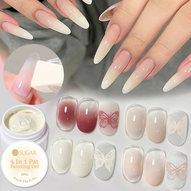 UR SUGAR 4-in-1 Nail Art Kit, Nude Pink, Glänzend - Bild 1
