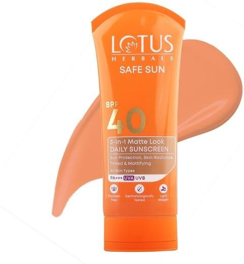 Lotus Herbals Safe Sun 3-In-1 Sonnenschutzmittel SPF 40, 100g, Unisex - Bild 1
