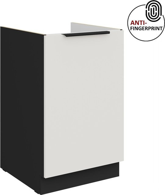 Küchen Spülenschrank ARIA in Weiss ultra matt mit Anti Fingerprint Effekt, Breite: 50 cm - Bild 1