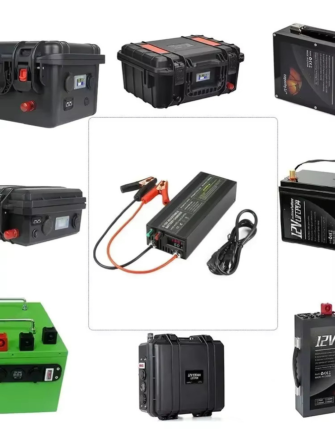 Schnelles LiFePO4 Ladegerät für 12V Auto-Lithium-Batterien mit Display in Schwarz - Bild 4
