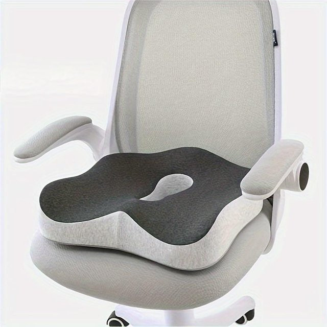 Living Style Sitzkissen aus Memory Foam in Grau für Büro, Auto oder Rollstuhl mit abnehmbarem Bezug - Bild 1