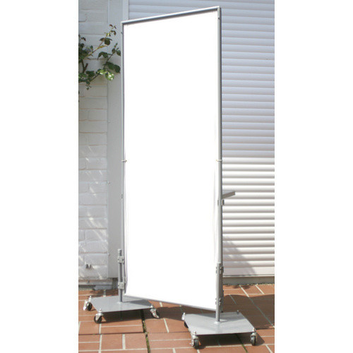 Floracord PEDDY SHIELD Paravent Fußplatte rollbar aus Metall, silberfarben, Länge: 35 cm - Bild 3