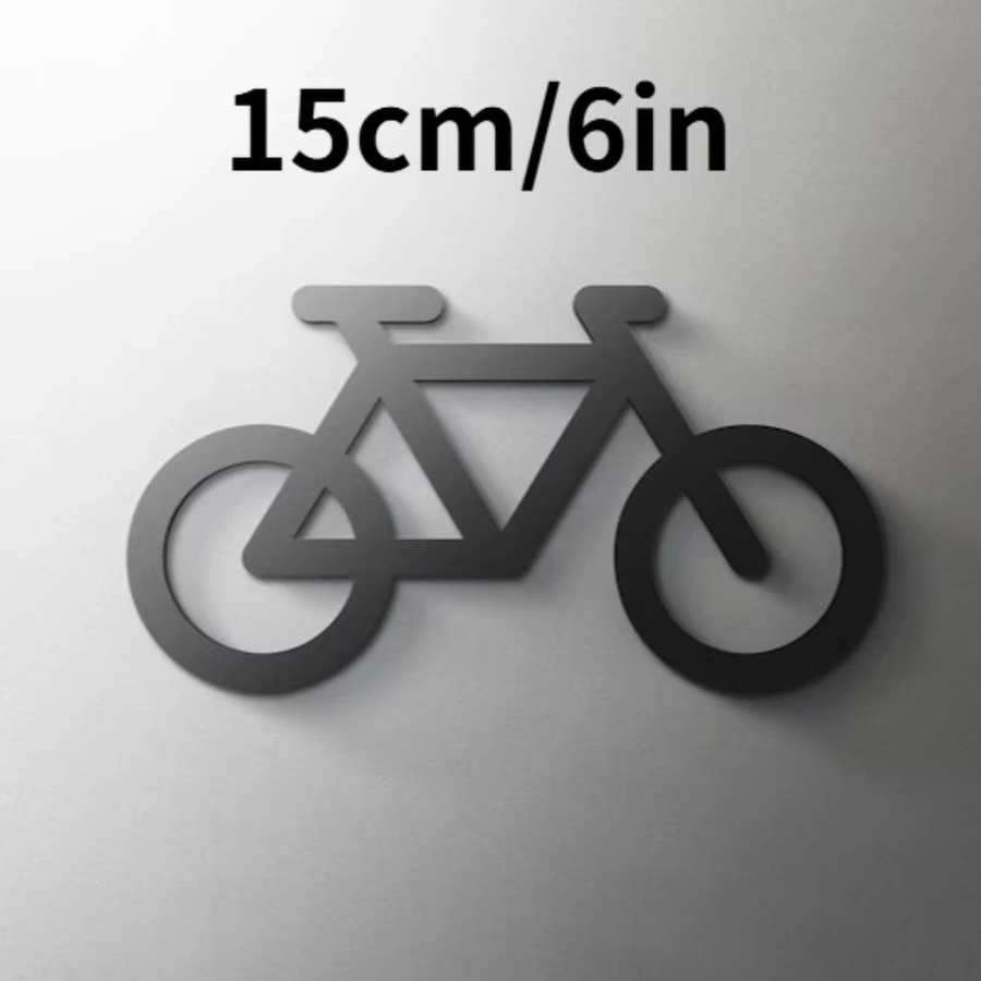 CIFBUY Acryl 3D Fahrrad Wandschild, moderne selbstklebende Fahrrad-Dekoration in Schwarz - Bild 3
