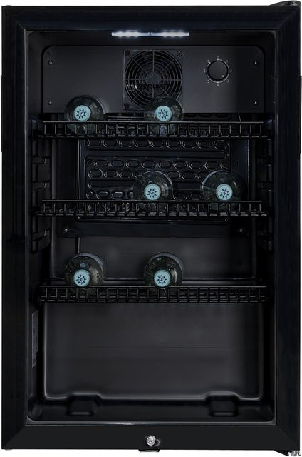 Exquisit Glastürkühlschrank GKS120-GT-160C Schwarz 118 l mit Umluft und Türschloss - Bild 1