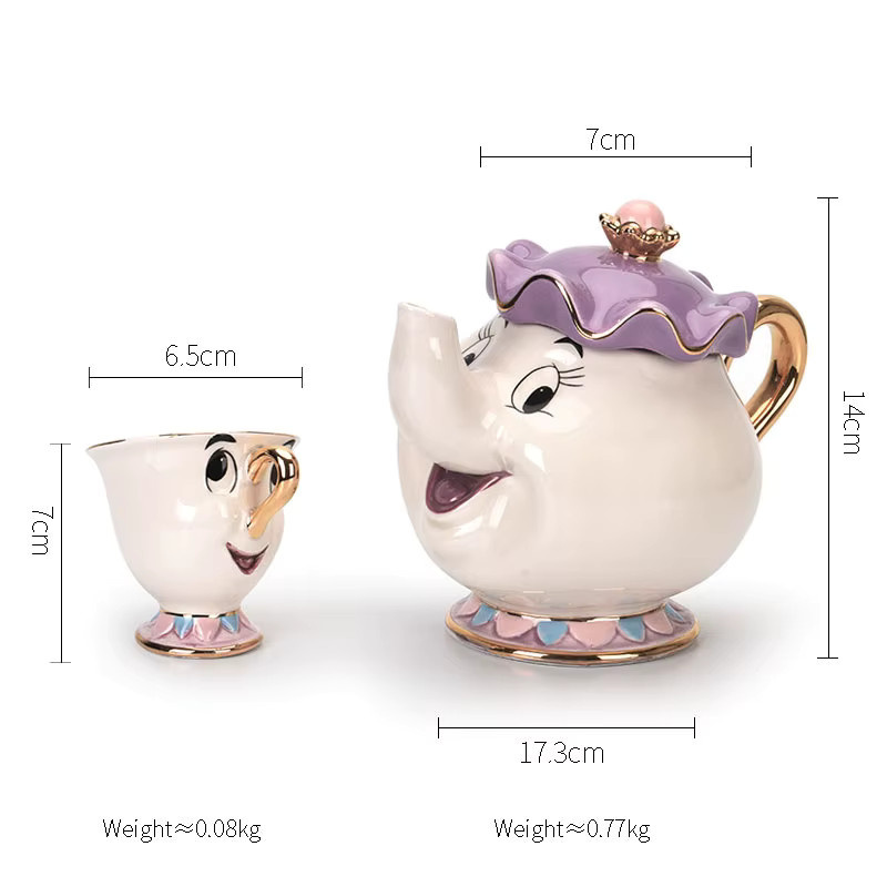 HEROCROSS Die Schöne und das Biest Teekanne, Mrs. Potts & Chip Becher, Teesets - Bild 3