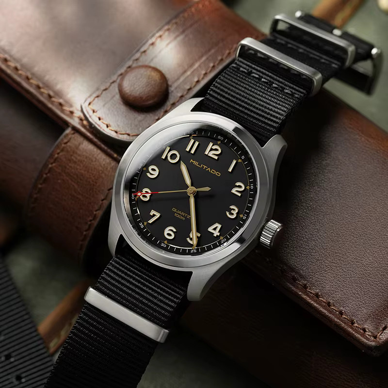 Militado Armbanduhr, Quarz, Edelstahl, Schwarz, Saphirglas, 38 mm, Unisex - Bild 2