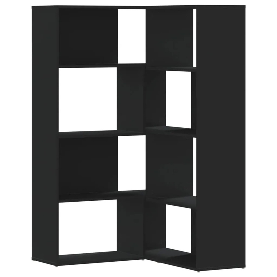 vidaXL Eck-Bücherregal mit 4 Etagen in Schwarz aus Holzwerkstoff, B/T/H: 85 x 85 x 140 cm - Bild 2