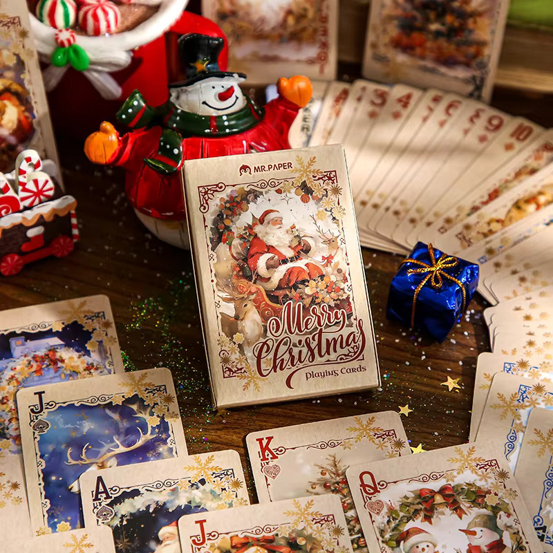 Mr. Paper Weihnachts-Cover-Pokerkarten, weiß, 55 Stück/Box - Bild 6