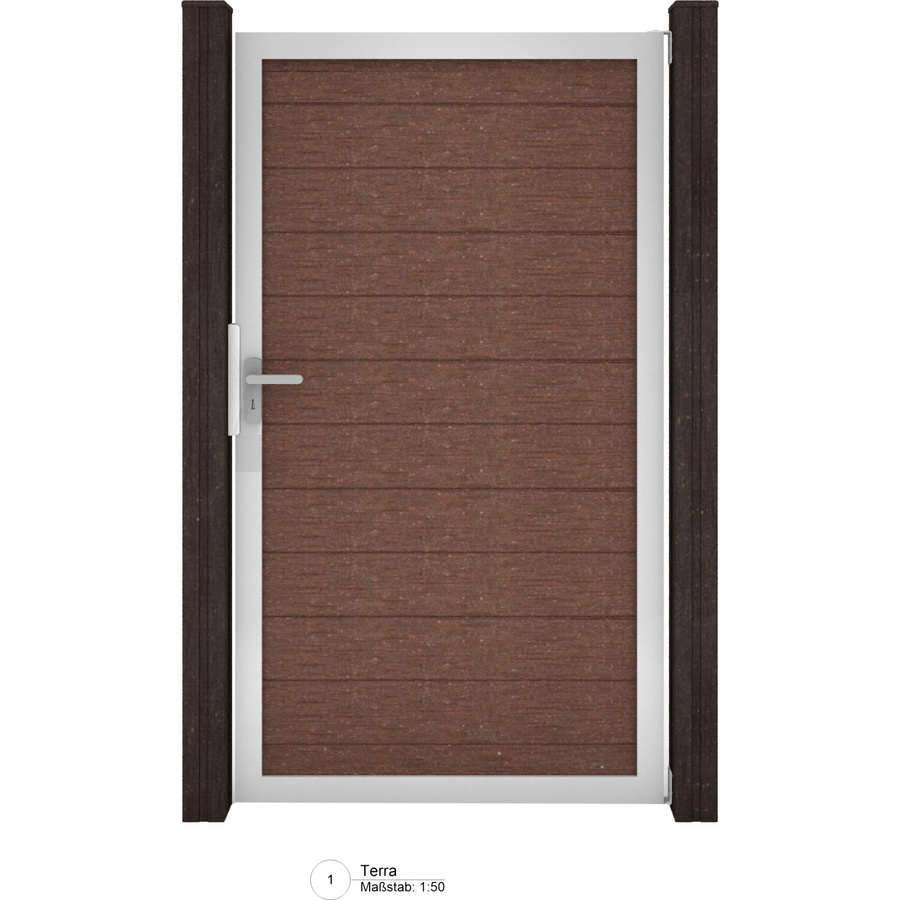 GroJa Solid Steckzaun Tor Universal-DIN Sondermaß in Terra, Breite: 150 cm, Höhe: 180 cm - Bild 2