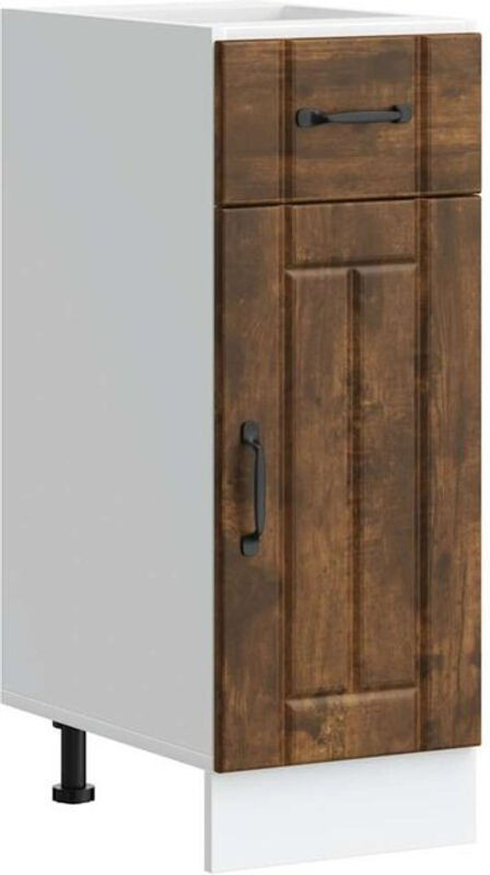 Küchenunterschrank Lucca von Vidaxl in Räuchereiche, Holzwerkstoff, Landhausstil mit Drehtüren, B/T/H: 81,5 x 46 x 30 cm - Bild 1