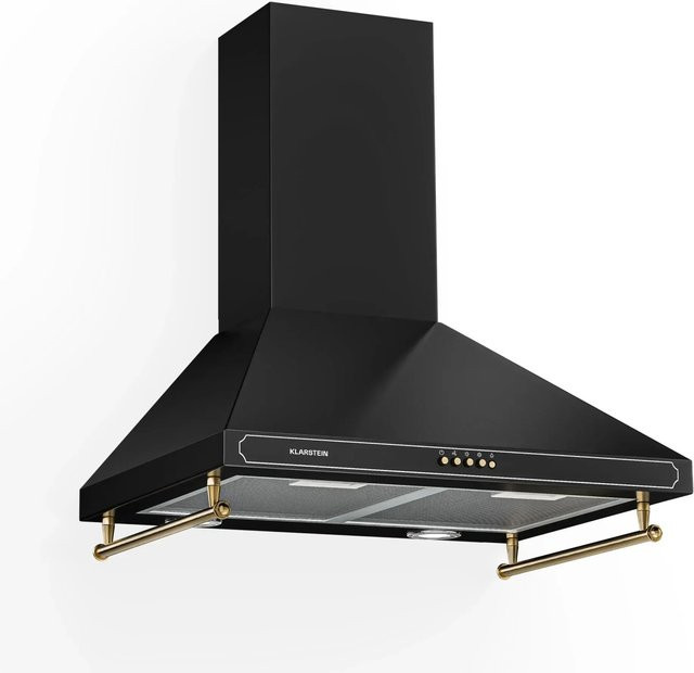 Klarstein Victoria Dunstabzugshaube Retro-Design in Schwarz mit LED-Display und 630 m³/h Luftleistung - Bild 1