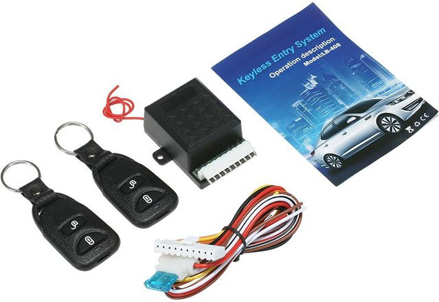 Universal 12V Auto Zentralverriegelung Keyless Entry System mit 2 Fernbedienungen in Blau und Schwarz - Bild 1