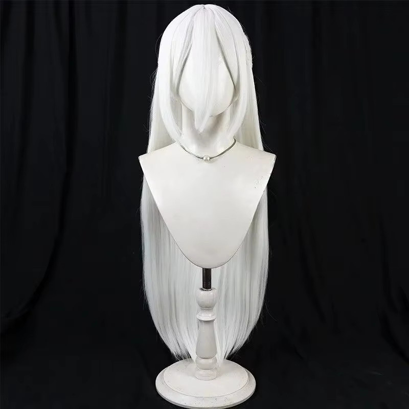 Tendou Kei Cosplay Perücke, weiß, gerade, 100 cm, hitzebeständig - Bild 2
