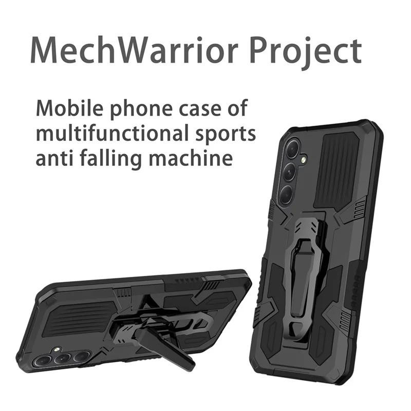 Stoßfeste Rüstung Schutzhülle mit Gürtelclip und Ständer für Samsung Galaxy A16 A05S A35 A25 A15 A34 A54 5G in Schwarz - Bild 2
