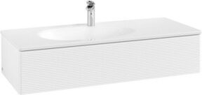 V&B Waschtischunterschrank Antao mit Auszugbeleuchtung in Weiß, lackiert, B/T/H: 118,8 x 25,6 x 49,3 cm - Bild 1