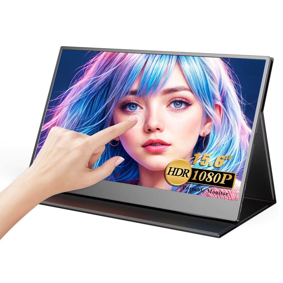UPERFECT Touch E7 Tragbarer 15,6 Zoll Touchscreen-Monitor Full HD 1080P mit 100 % sRGB, Schwarz, HDMI und USB-C Anschluss für Laptop, Smartphone und Konsole - Bild 4