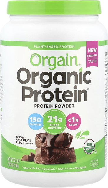 Orgain Bio-Proteinpulver Pflanzlich Cremiger Schokoladen-Fudge 920 g - Bild 1