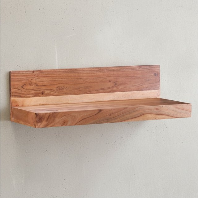 KADIMA DESIGN Wandregal NAKO aus Massivholz Akazie in Braun im Landhaus-Design, B/T/H: 60 x 23 x 17 cm - Bild 1