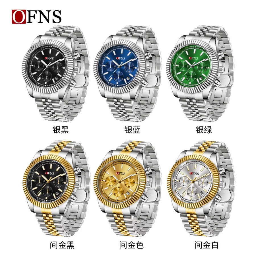 OFNS Armbanduhr Edelstahl, Quarz, Gold, Bicolor, Herren - Bild 2