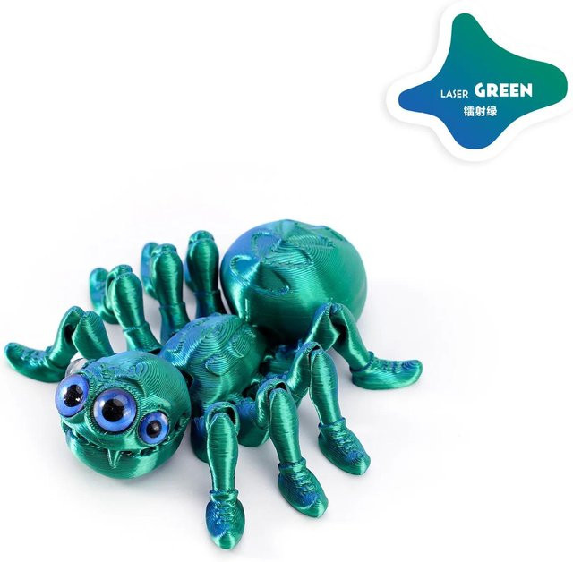 Fashnics Spinnen-Fidget-Spielzeug, bunte Spinnenfigur, grün, 6cm - Bild 1