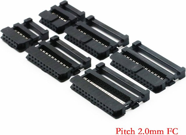 HPJF IDC Buchsen und Stecker Set mit 2,0 mm Pitch, 10 Stück, Schwarz - Bild 1