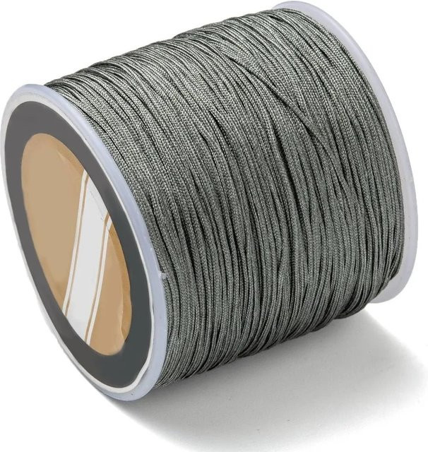Nylonfaden als chinesische Knotenschnur in Grau, 0,8 mm Durchmesser, 100 m pro Rolle - Bild 1