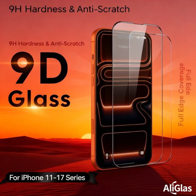 3 Stück Displayschutzfolie aus gehärtetem Glas für Apple iPhone 11 12 13 14 15 16 17 Pro Max und Plus Modelle, transparent - Bild 1