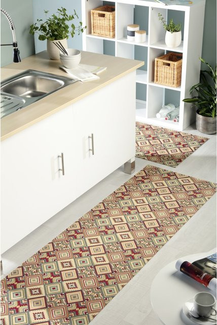 Peyer Syntex 1 Mira Jacquard-Teppich mit Rautenmuster in Multicolour, B: 138 cm, L: 220 cm - Bild 1