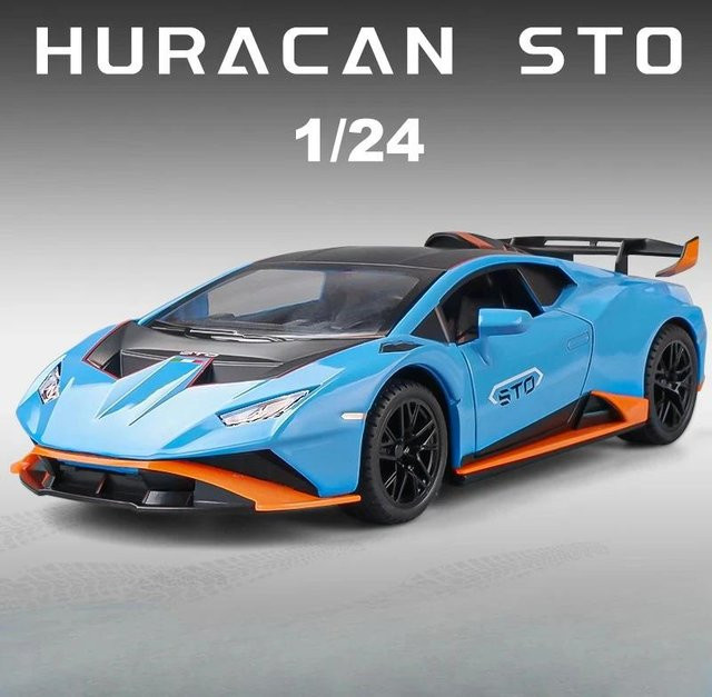 Linyi toy car Huracan Sto Sportwagen, 1:24 Maßstab, Metall, mit Licht und Geräusch, ab 14 Jahren - Bild 1