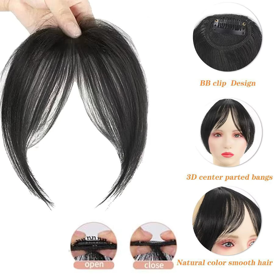 allaosify Perückenstück Französischer Pony, Damen, synthetisch - Bild 3