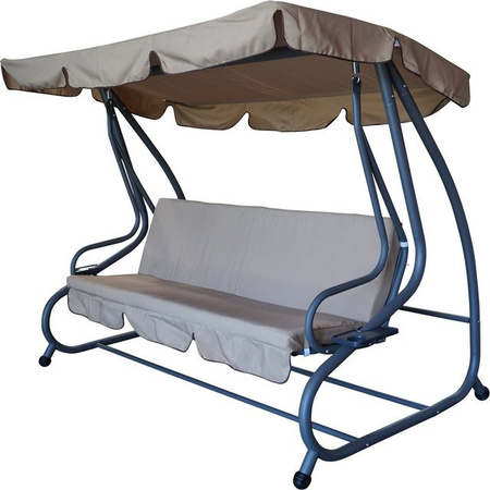 DEGAMO Hollywoodschaukel MIAMI 4-sitzer mit Liegefunktion, grau/beige, B/T/H: 228 x 120 x 164 cm