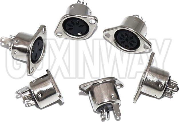 GUXINWAY 5er Set DIN Panel Mount Weibliche Jacken als MIDI Adapter Kabel Stecker in Silber - Bild 1