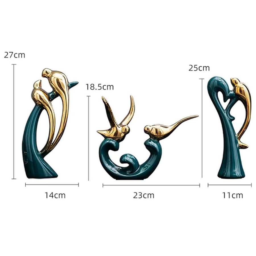 Nordic Keramik Paar Vögel Statuen Moderne Kunst Skulptur als Dekoration für dein Wohnzimmer oder den Eingangsbereich von ACRDDK - Bild 4