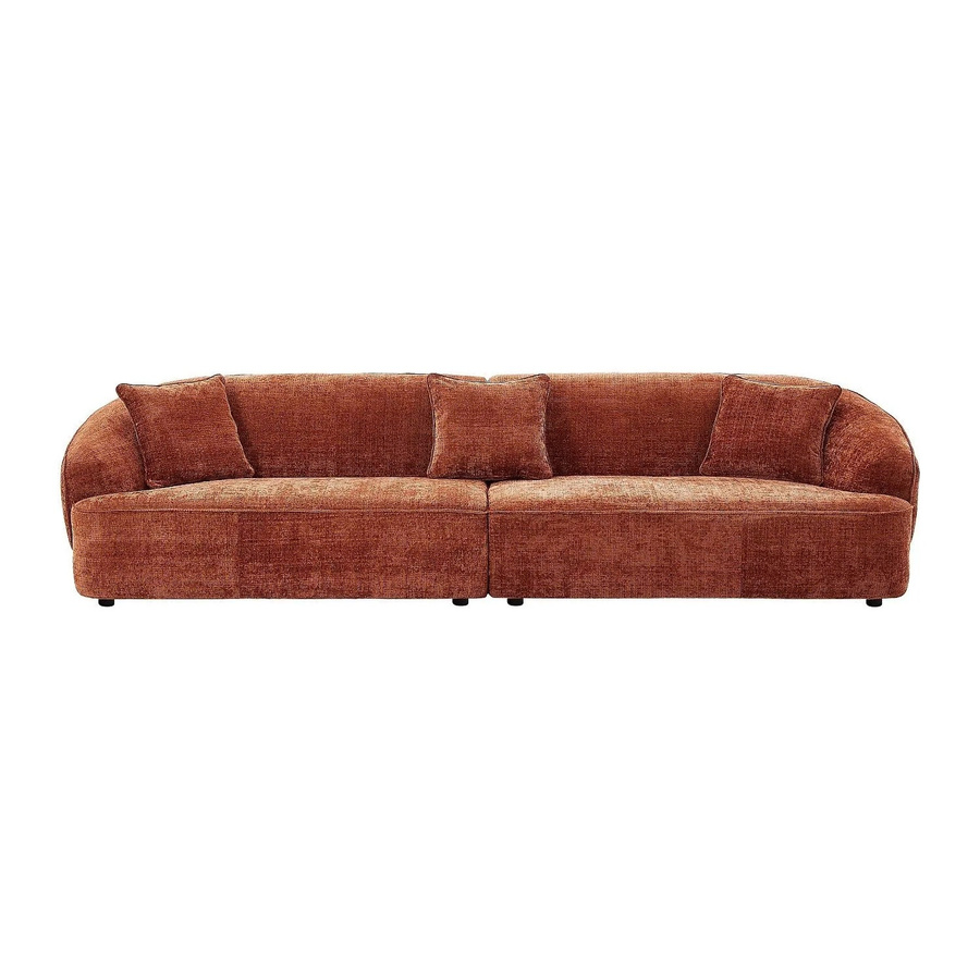 ZULIAKA Sofa in Terracotta ohne Schlafmöglichkeit mit Stoffbezug, Breite: 320 cm - Bild 2