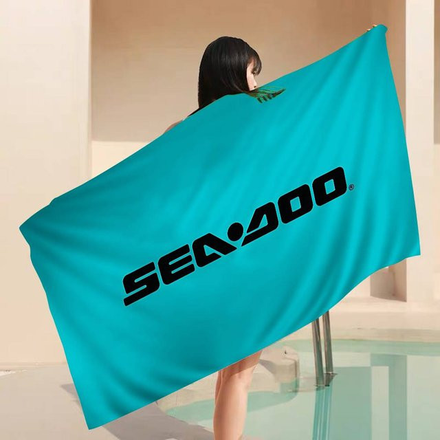 S-Sea D-Doo Seadoo Mikrofaser-Strandtuch aus Polyester, schnelltrocknend und super saugfähig, Farbe: Türkis, B/H: 50 x 100 cm - Bild 1