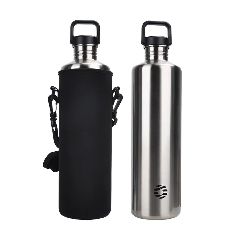 FEIJIAN Edelstahl-Wasserflasche in Silber, 2 l, auslaufsicher und BPA-frei für Sport und Radfahren - Bild 4