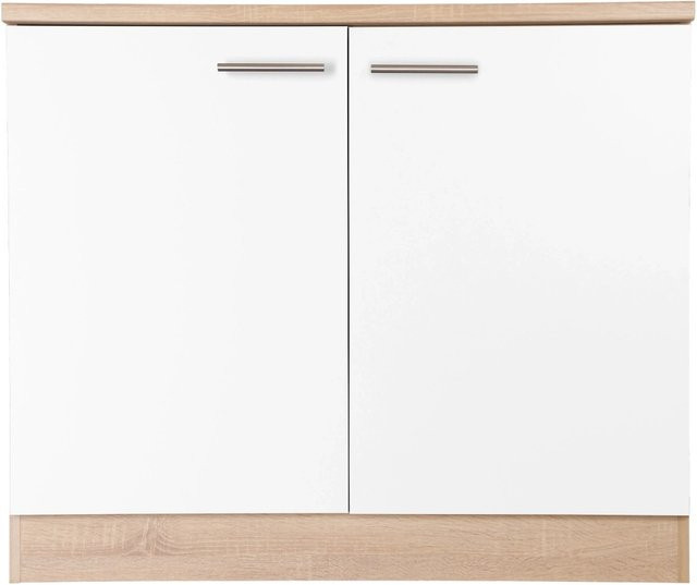 Respekta Küchen-Spülenunterschrank Merle Weiß, B/H/T: 100 x 84,8 x 60 cm - Bild 1