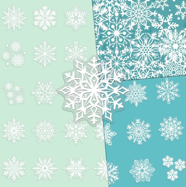 TIANMENG Cartoon Schneeflocke Aufkleber, transparent, 50-teiliges Set - Bild 1