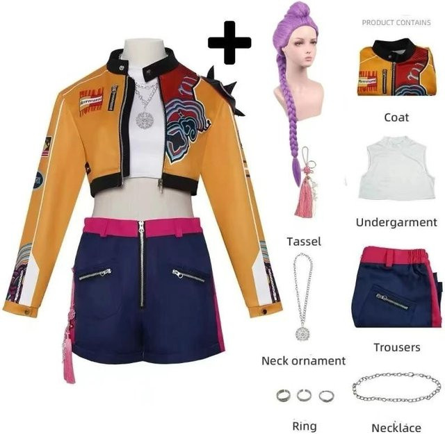 Kpop Dämon Rumi Zoey Mira Cosplay Huntrix Hunters Kostüm, Mädchen Kleidung, Orange - Bild 1