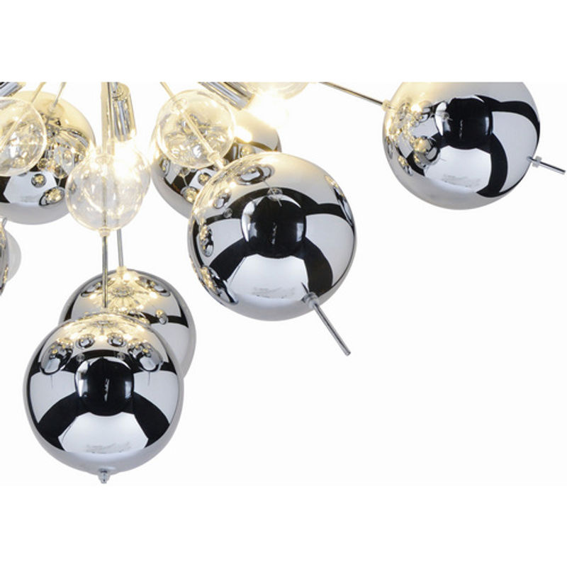 Näve Deckenleuchte aus Metall und Glas in Chrom und Transparent, rund - Bild 3